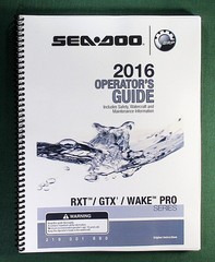 2016 SeaDoo RXT / GTX / WAKE PRO Series Operator’s Manual w/ Protective Covers