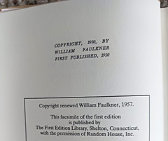 As I Lay Dying – William Faulkner/ First Edition Library Facsimile Edition HC