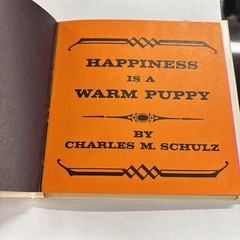 Happiness is a Warm Puppy Vintage Book Charles Schulz 1962 1st Edition HC DJ GC