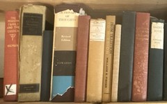 Lot of 12 very old theology and academic books. Early 1900s vintage.