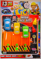 321 Go magazine #69 2026 Stories Puzzles Crafts Stickers +13-piece Mega Race set