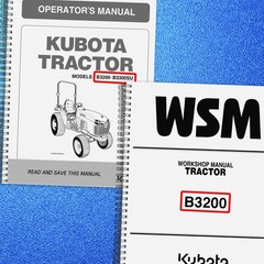 KUBOTA B3200 BUNDLE – OPERATORS & WORKSHOP MANUAL PAIR – SPIRAL BOUND – COVERING