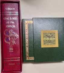 1987 Tolkien LOTR Red Leather Collector’s Edition w/ Map Illustrated Hobbit Set