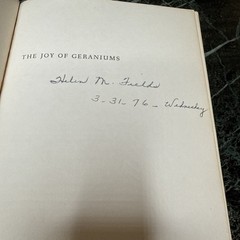 The Joy Of Geraniums Helen Van Pelt Wilson Gardening Vintage Paperback 1968