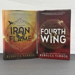 Fourth Wing & Iron Flame Sprayed Edges Yarros 1st Edition 1st Printings HCDJ
