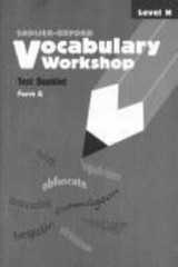 Vocabulary Workshop Test Booklet Form A Level H