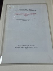 1535 Coverdale Bible Leaf W/ California Book Club Presentation Folio NO.145/450