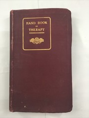 Hand Book of Therapy AMA Manual Chicago USA 1915 Fourth Edition Edited Revised