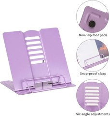 Metal Book Stand Adjustable Book Holder Reading Portable & Sturdy For Textbooks
