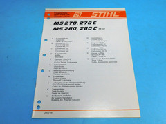 SPARE PARTS LIST MANUAL FOR STIHL MS 270 MS 270C MS 280 MS 280C