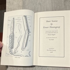 The Folio Society Short Stories Ernest Hemingway 1986 HC Illustrated Ian Beck