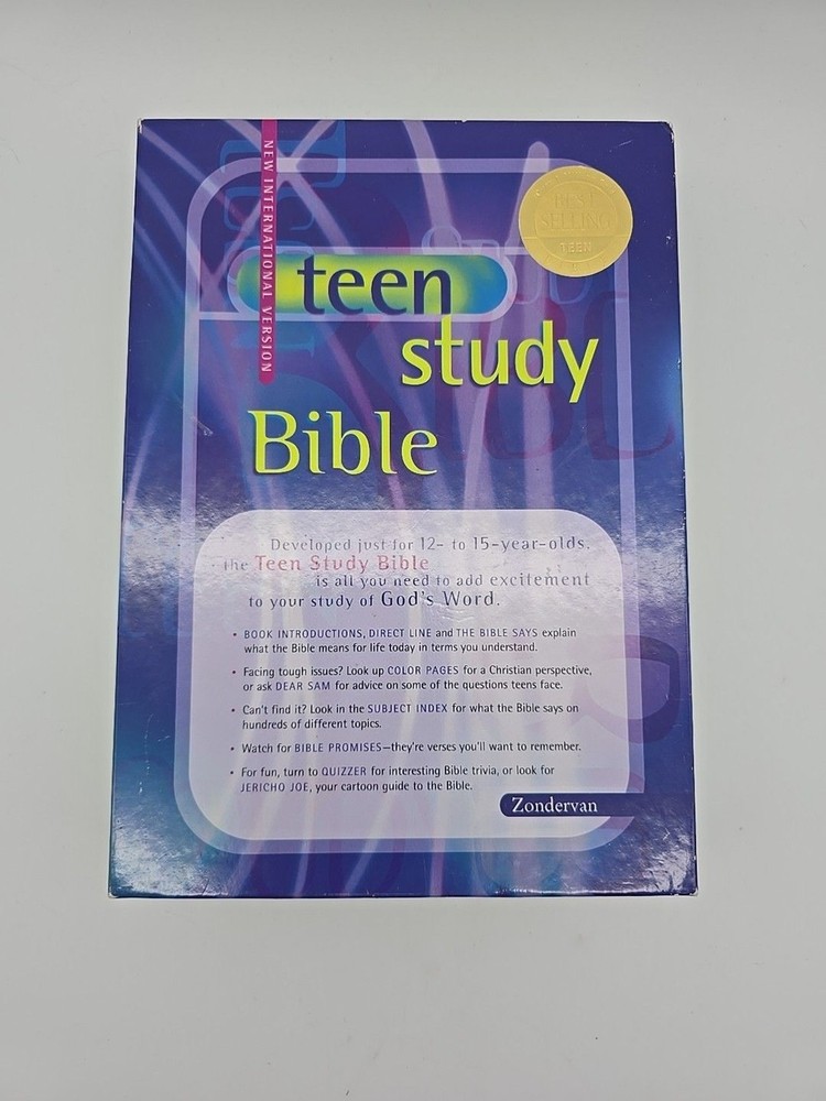 Holy Bible NIV TEEN Study Bible Zonderan Bonded Leather English Burgundy in Box