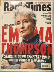 Radio Times. 25-31 Oct 2025. Emma Thompson, Ben Stiller, Vicky McClure