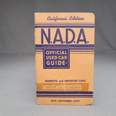 Vintage 1959 NADA Official Used Car Guide California Edition Domestic Imported