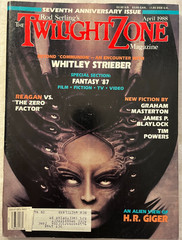 Rod Serlings The Twilight Zone Magazine April 1988 Whitley Strieber Tim Powers