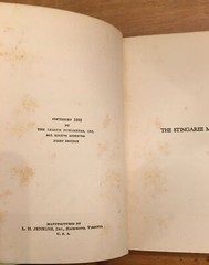 The Stingaree Murders by WS Pleasants 1932 1st edition inscribed