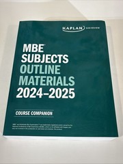 2024-2025 Kaplan Bar Review Multistate Bar Exam MBE Subjects Outline Materials