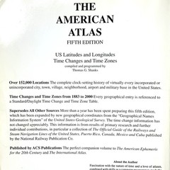 The American Atlas Fifth Edition 1990 T. G. Shanks US Latitudes & Longitudes+