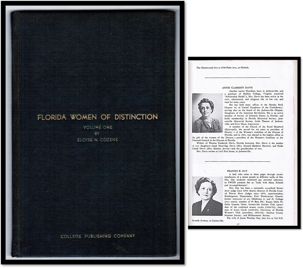 Eloise N Cozens / Florida Women of Distinction Volume 1 1st Edition 1956