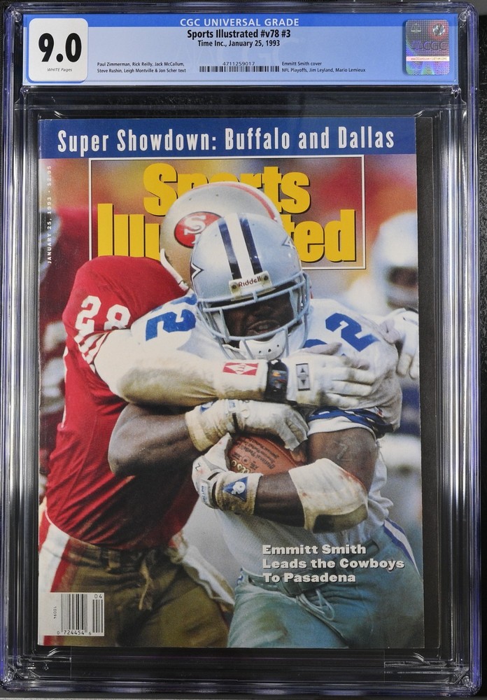Emmitt Smith Sports Illustrated January 25 1993 – CGC 9 NEWSSTAND First PRO ?