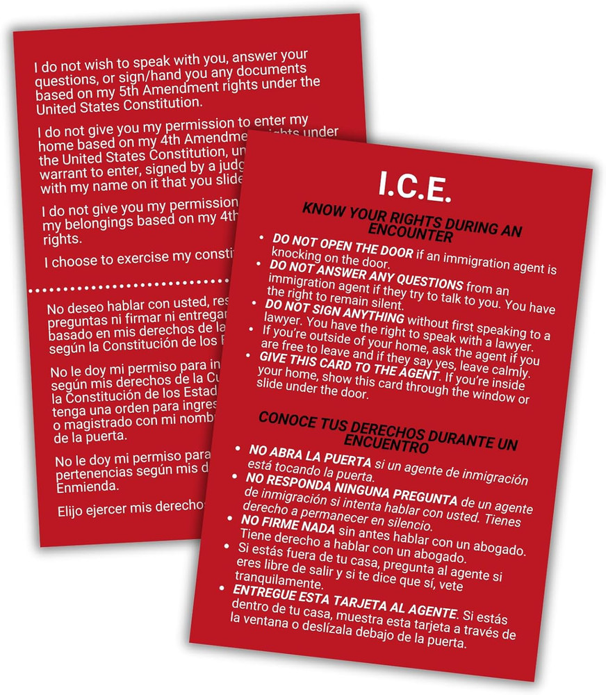 Constitutional Rights Flier – English/Spanish 30Pk, 4×6” for Police Interactions