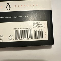 Penguin Classics Tao Te Ching Lao Lao Tzu Trade PB 1964 Translated
