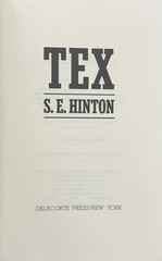 Tex by S. E. Hinton – Hardcover, 1982, 5th Printing, RARE