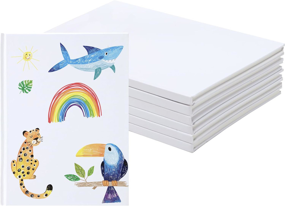 6 Pack Hardcover Blank Books 6×8 Inch, 40 Pages for Kids Stories and Sketches