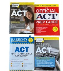 ACT Prep Book Bundle –Princeton Review, Barron’s, Official Guide, Math & Science