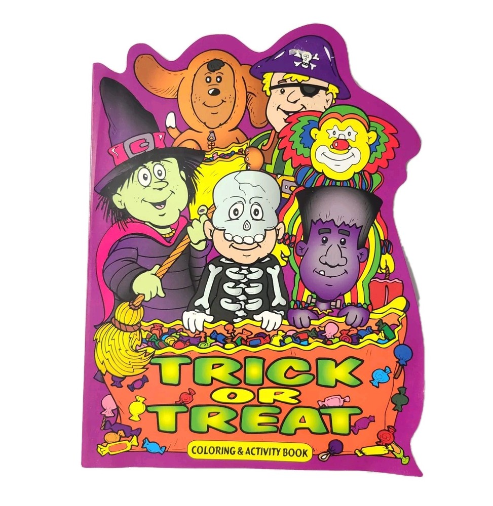 NOS Vintage 1999 Trick Or Treat Halloween Coloring & Activity Book 75 Pages New