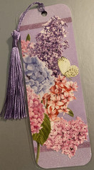 Flower and Butterfly Bookmark with Tassel – Laminated with Glitter Borders 6×2″