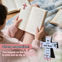 12pcs Magnetic Cross Bookmarks, Christian Bible Religious Book Marks Bible Study