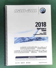 2018 Can-Am Outlander 450 Owner’s Manual: 196 Pages & Protective Covers!