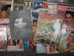Elizabeth Taylor – 17 Magazines, Pressers, Doll Cut-out, and Ephemera (10 lbs)