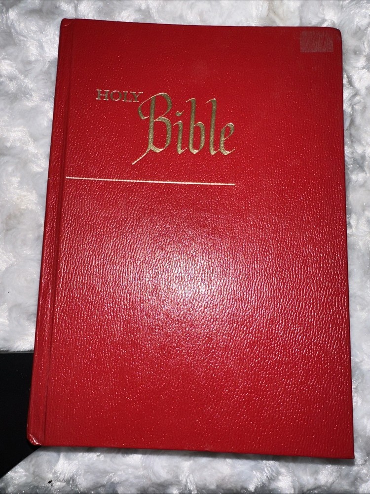 Vintage 1984 Holy Bible King James Version Red Hardcover ABS Edition w/ Ephemera