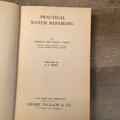 PRACTICAL WATCH REPAIRING – 1st US Edition 1946 – HC – Illustrated