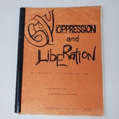 GAY OPPRESSION and LibeRation Gay Theory Work Group 1977 LGBTQ+ Activism