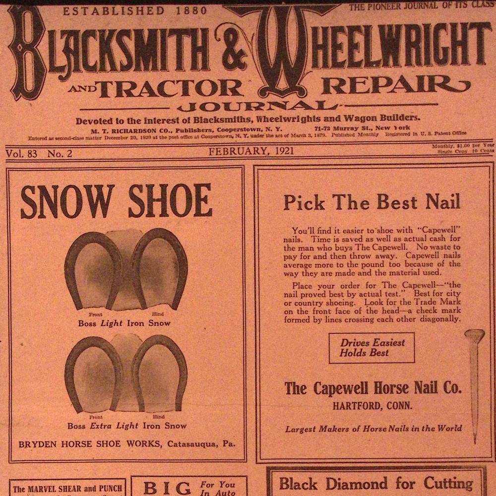 FEB 1921 Blacksmith & Wheelwright Tractor Repair Journal Vol 83 No 2