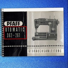 PFAFF 362-261 Automatic Sewing Machine Instruction Manual IN GERMAN – WIRE BOUND