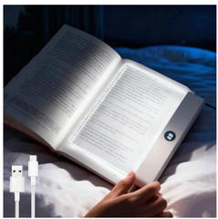 Book Light, Rechargeable Clear LED Flat Reading Light with 3 Colors Timer, D…