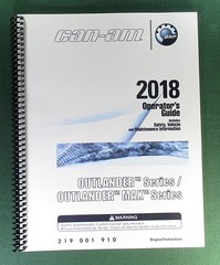 2018 Can-Am Outlander X XC 1000R Owner’s Manual: 212 Pages & Protective Covers!