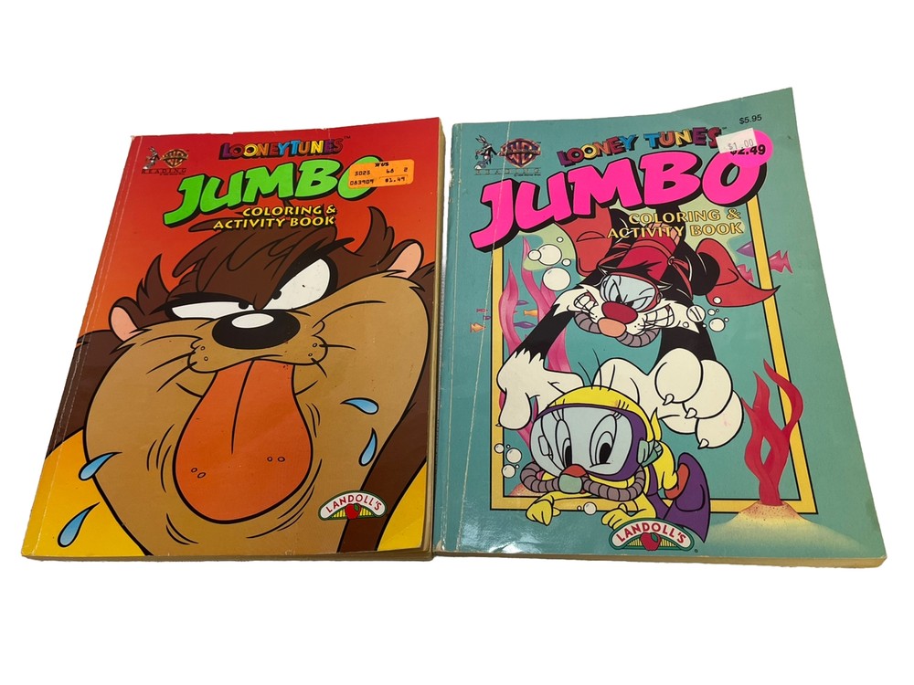 1996 Looney Tunes Jumbo Coloring & Activity Book Landoll’s Taz Bugs Bunny Tweety