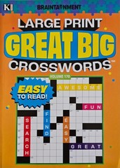 New 4 Large Print Great Big Crosswords Kappa Puzzle Books Vol# 165-170 Fun Hobby