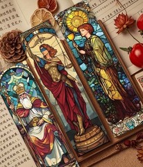 30 PC Bookmark Set Stained Glass Mystical Wizard 1.5″ x 6″ New Free Ship S174