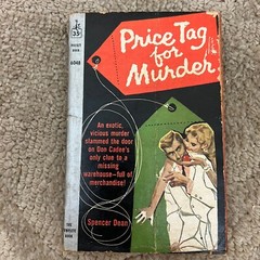 Price Tag for Murder Mystery Paperback Book by Spencer Dean Crime 1960