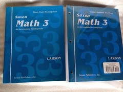 SAXON MATH 3 HOMESCHOOL STUDENT WORKBOOKS & FACT CARDS + Meeting Book Set NEW!