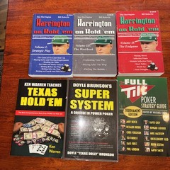 Lot of 6 Poker/Texas Hold’em, Harrington, Warren, Brunson, Craig