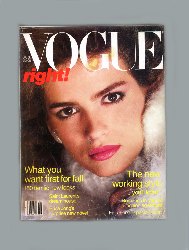 VOGUE-AUGUST 1980- GIA’s ONLY AMER VOGUE COVER-LAUREN HUTTON-OLIVIA NEWTON JOHN