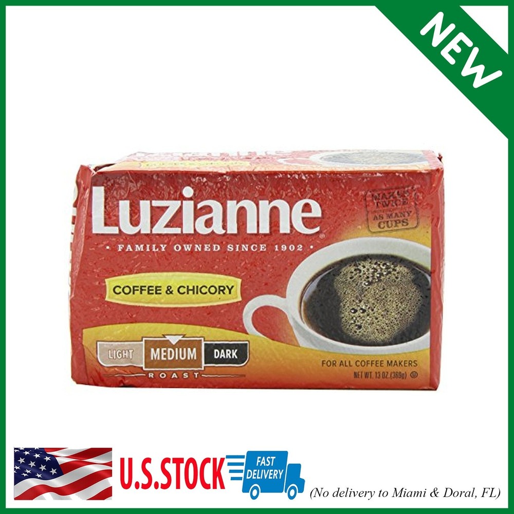 Luzianne Coffee & Chicory Medium Roast Ground Coffee, 13oz Bag (Pack of 4)