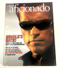 Cigar Aficionado August 2003 – Arnold Schwarzenegger “Arnold’s Back” Terminator